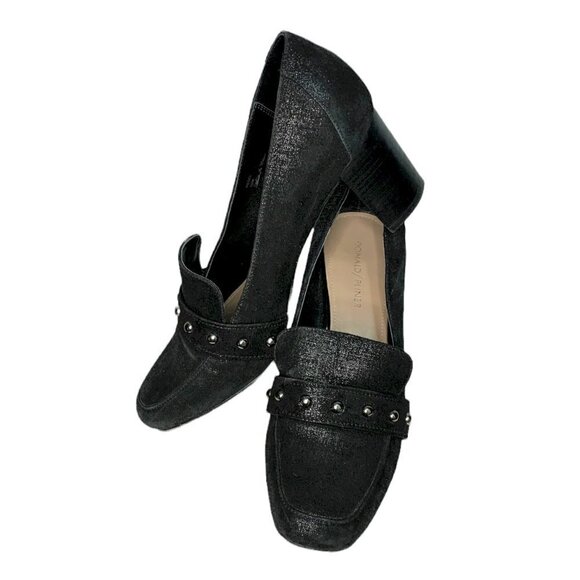 DONALD J. Pliner Loafers Leather Studded Heeled - Picture 1 of 11